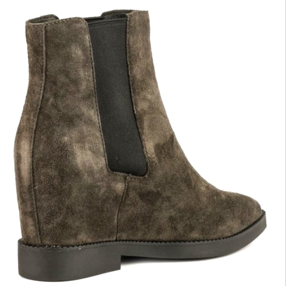 ASH Gong Bistro Suede Leather Wedge‎ Chelsea Boots Women's Size EUR 36